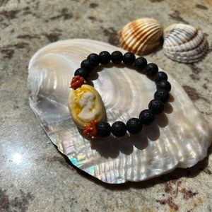 Lava stone bracelet with Caltagirone ceramics